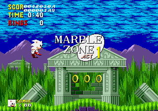 White Sonic in Sonic 1 (First Release)